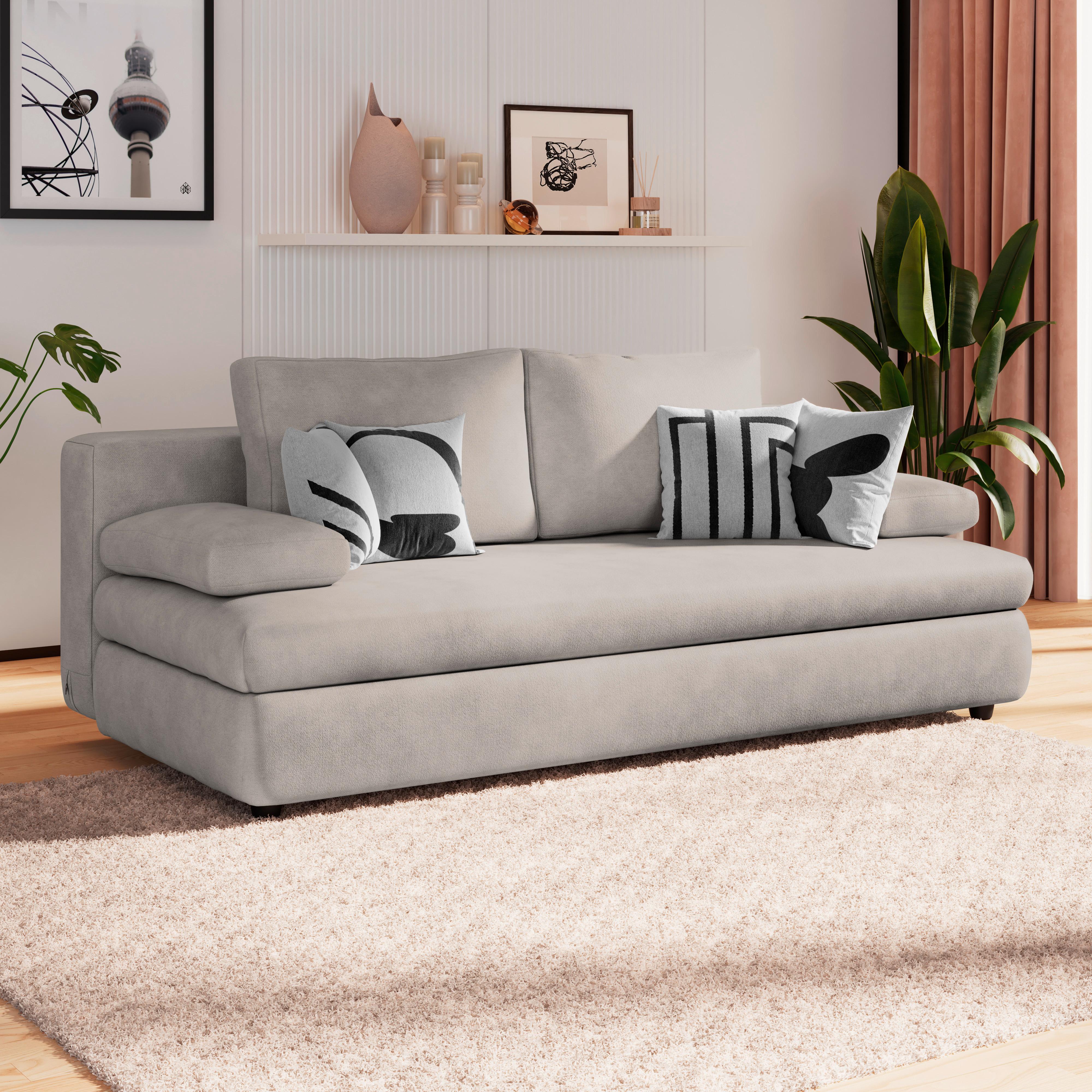 Schlafsofa Oslo Schwarz, Lf: 200x140 cm - Schwarz, Trend, Holz/Kunststoff (205/72/100cm)