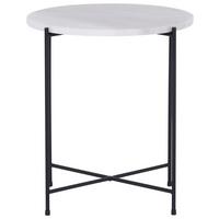 Beistelltisch Milano Schwarz/Weiß - Schwarz/Weiß, Design, Stein/Metall (42/45/42cm) - Livetastic