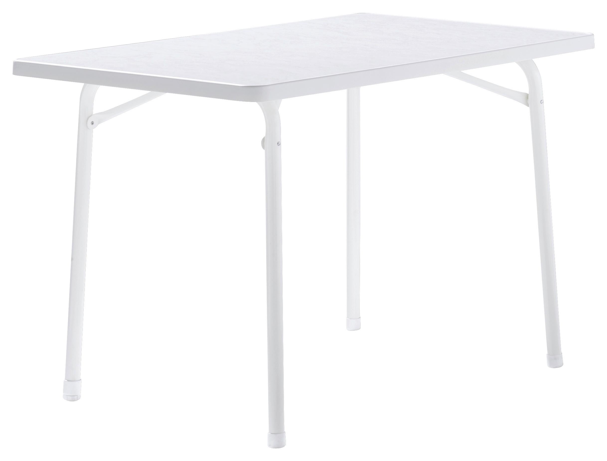 Gartentisch Klappbar Metall/Holzwerkstoff L 115 cm - Weiß, MODERN, Holzwerkstoff/Metall (115/70/72cm) - Sieger