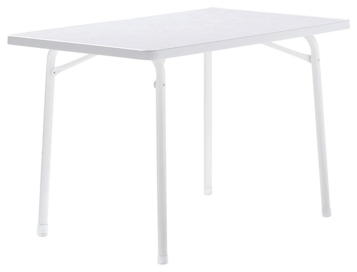 Gartentisch Klappbar Metall/Holzwerkstoff L 115 cm - Weiß, MODERN, Holzwerkstoff/Metall (115/70/72cm) - Sieger