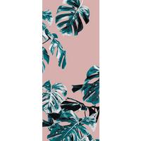 Vliestapete Monstera Rosé Panel - Rosa/Grün, Basics (100/250cm) - Komar