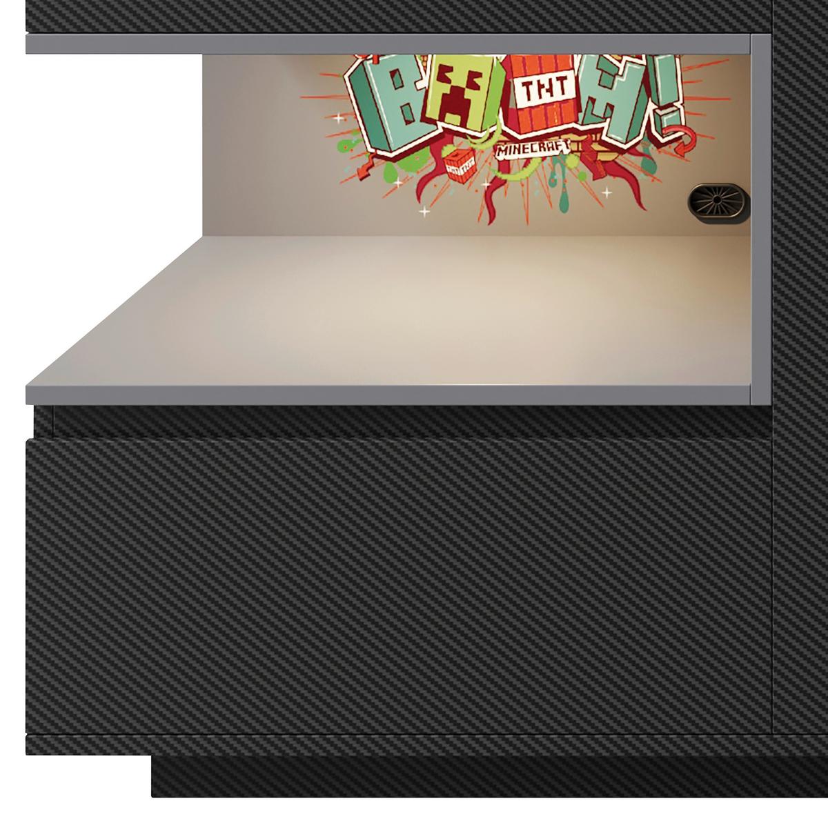 Sideboard Minecraft - Schwarz, MODERN, Holzwerkstoff (160/80/40cm) - Minecraft