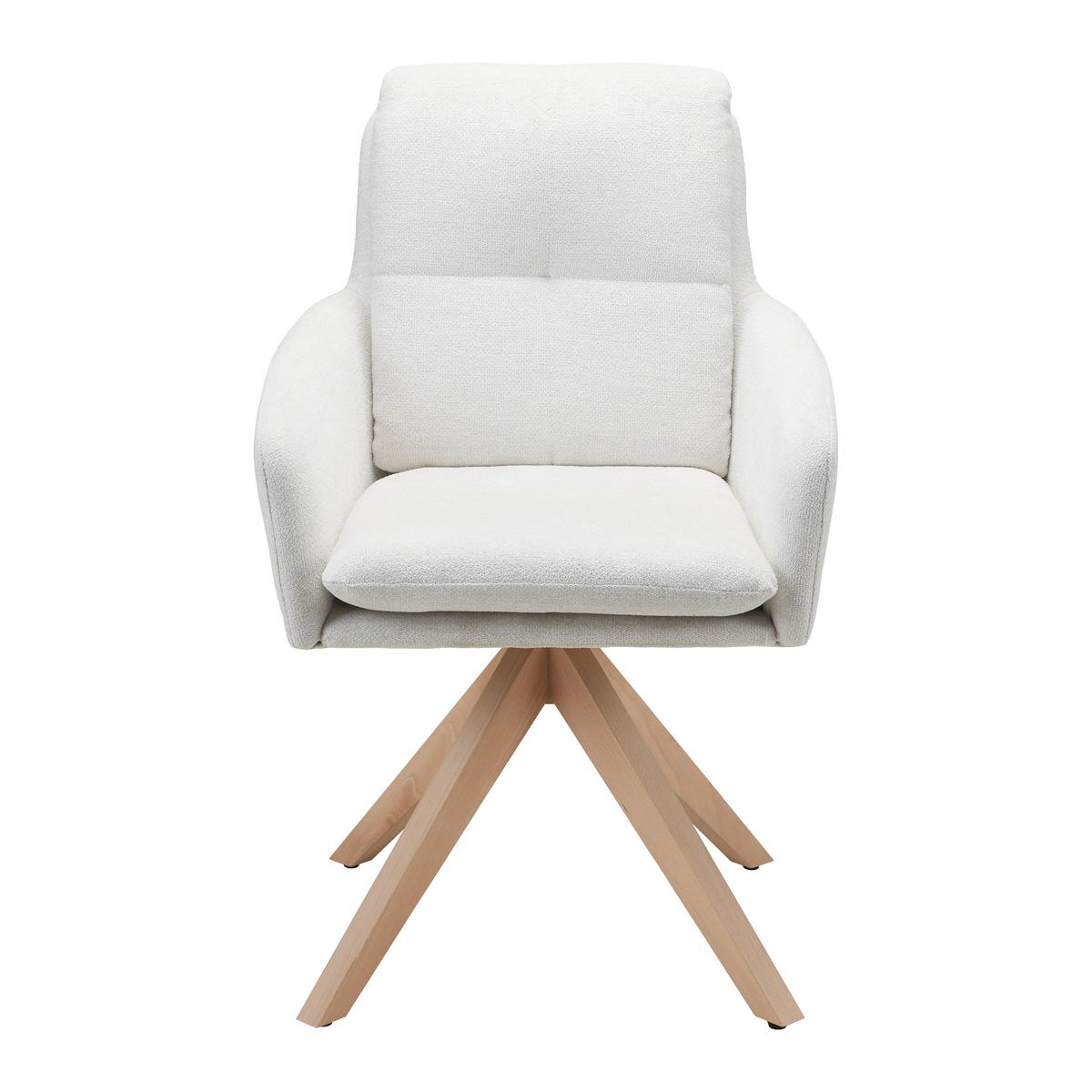 ŽIDLE S PODRUČKAMI FINJA - bílá/barvy buku, Moderní, kov/dřevo (59/97/63cm) - Bessagi Home