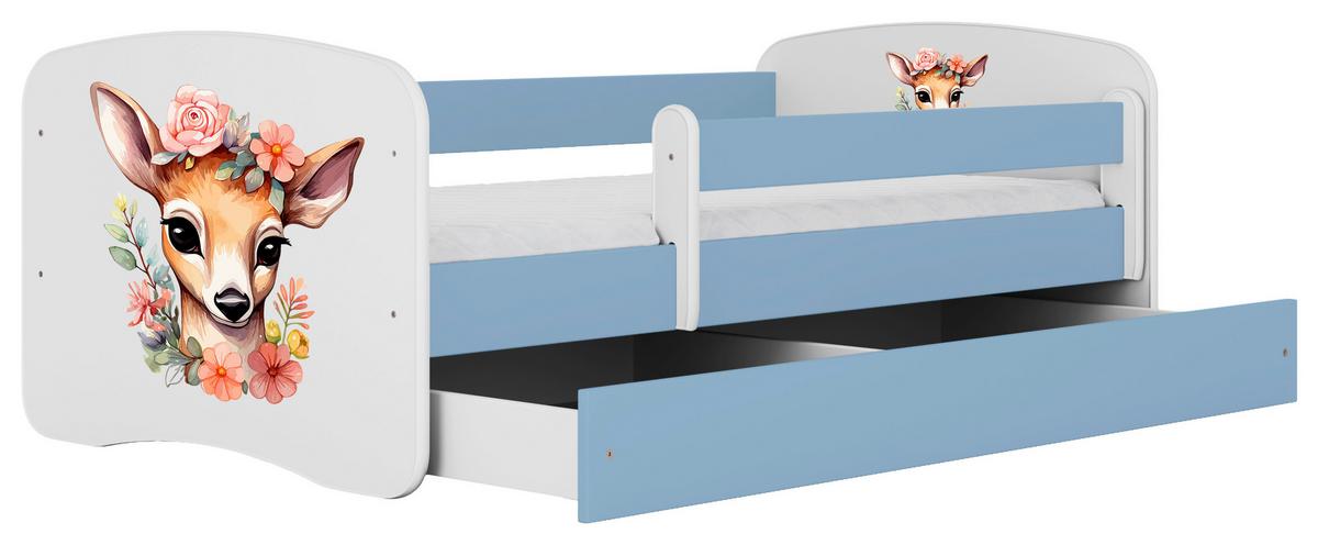 Kinder-/Juniorbett Babydreams inkl. Matratze 80x160 - Blau/Birkefarben, MODERN, Holz/Holzwerkstoff (80/160cm) - MID.YOU