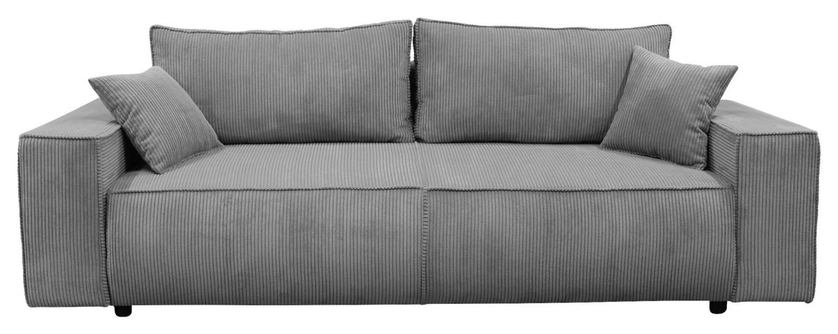 Schlafsofa Loft Dunkelgrau B: 255cm - Dunkelgrau/Schwarz, Design, Textil (255/90/97cm) - MID.YOU