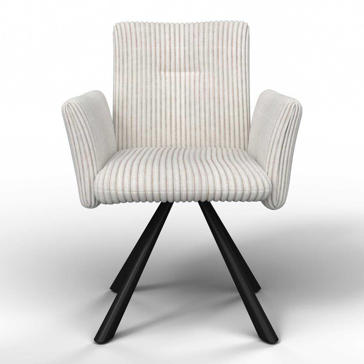 Stolička JADE béžová otočná - čierna/béžová, Modern, kov/drevo (64/87/63cm) - Bessagi Home