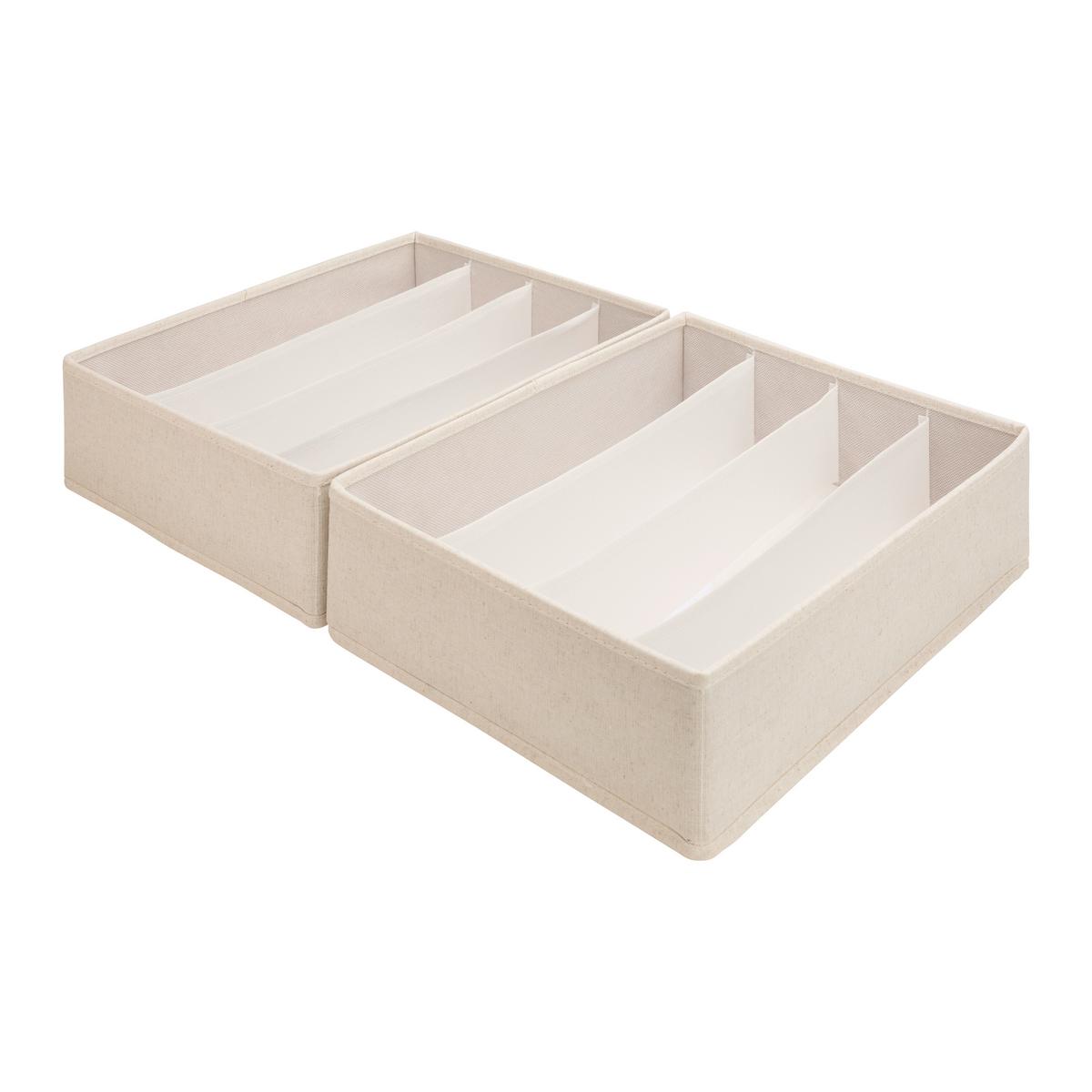 Sada úložných boxov 2 ks - béžová, Modern, textil/papier - Mömax