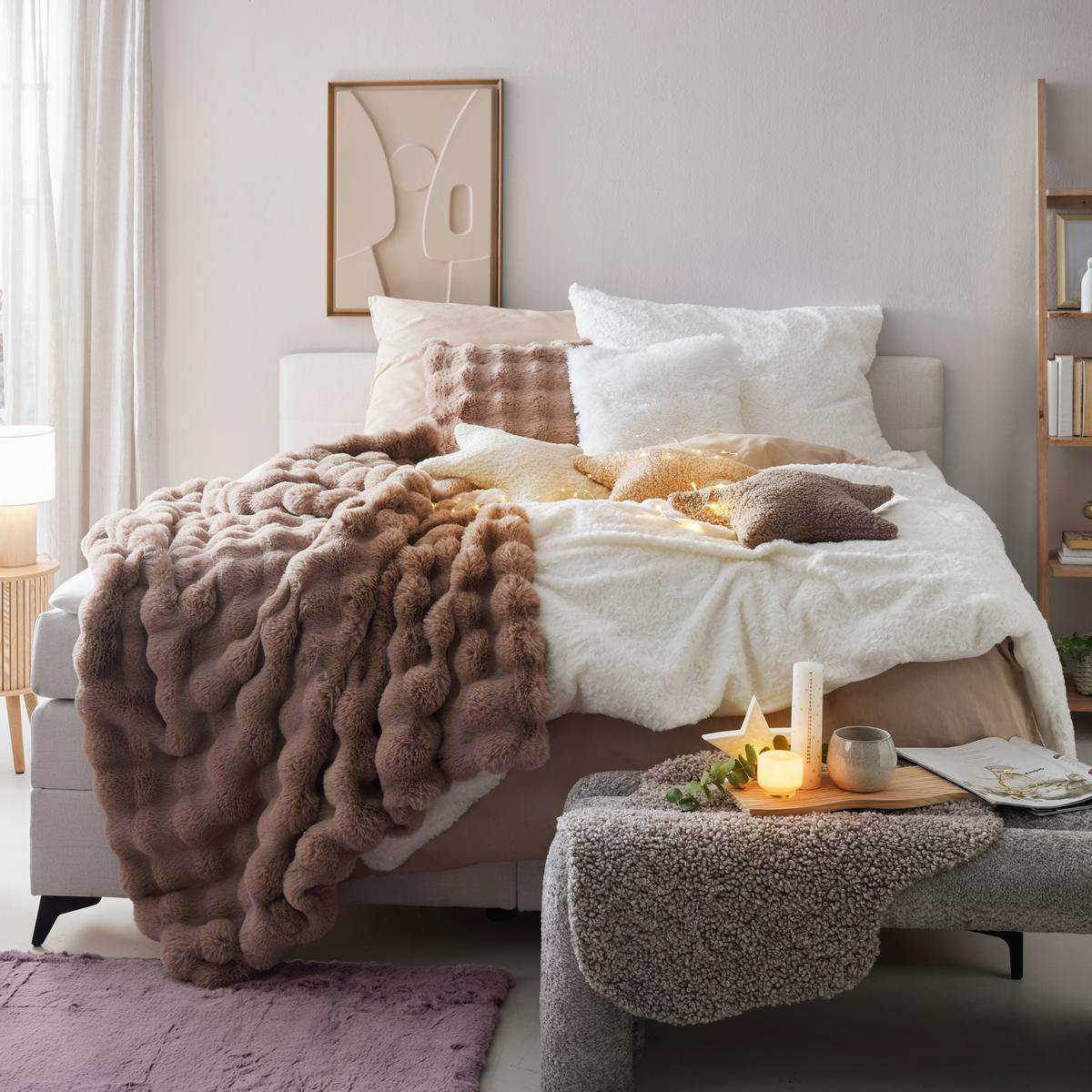 Kožešinový polštář Bella, 45/45cm, přírodní barvy - přírodní barvy, Moderní, textil (45/45cm) - Premium Living