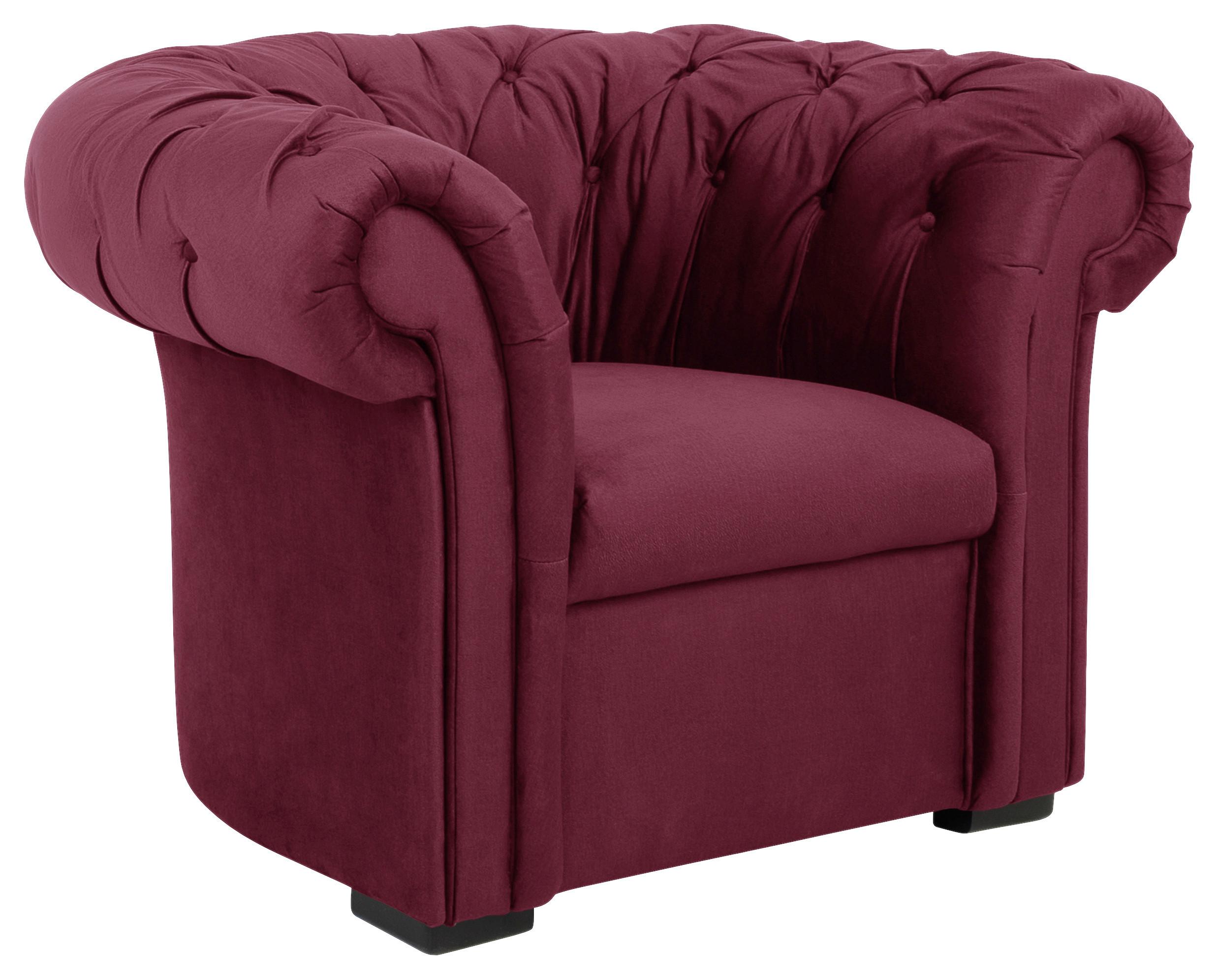 Chesterfield-Sessel Cupido - Rot/Schwarz, Design, Textil (114/78/91cm) - MID.YOU