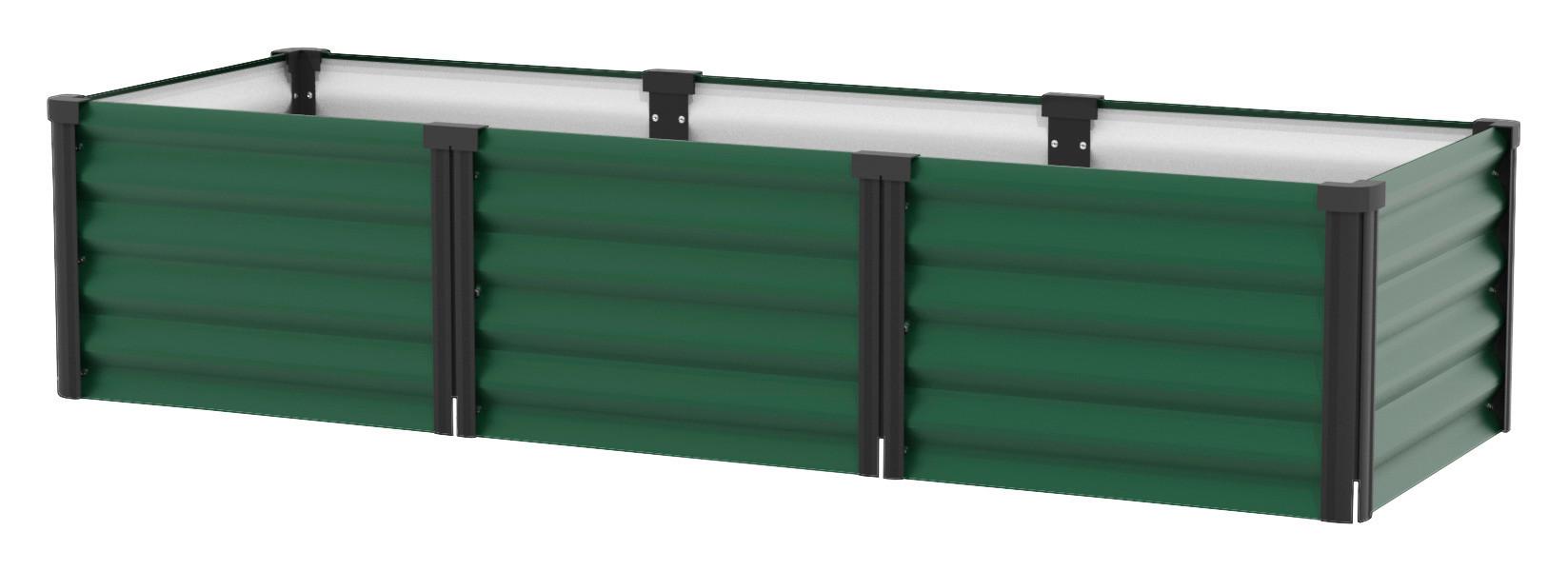Hochbeet Stahl Linus In & Out Bxhxt: 65x40,3x185 Cm Dunkelgrün - Dunkelgrün/Schwarz, Basics, Metall (65/40,3/185cm)