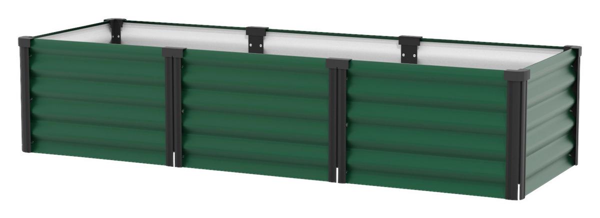 Hochbeet Stahl Linus In & Out BxHxT: 65x40,3x185 cm Dunkelgrün - Dunkelgrün/Schwarz, Basics, Metall (65/40,3/185cm)