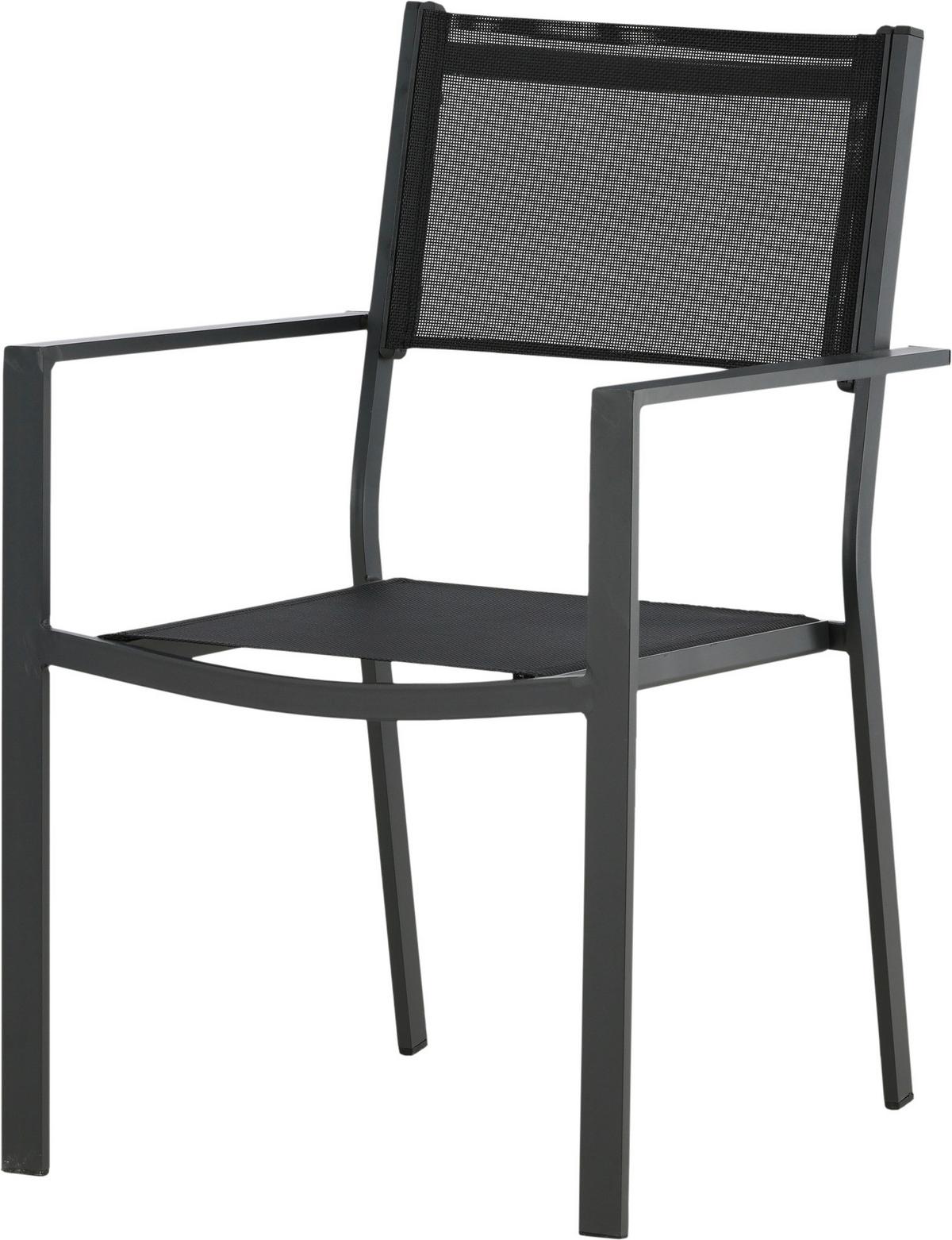 Stapelsessel Copacabana - Schwarz, KONVENTIONELL, Textil/Metall (56.5/88/61cm) - Gardenson