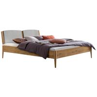 Bett Pistoia Wildeiche 140x200 Cm - Wildeiche/Hellgrau, KONVENTIONELL, Holz/Textil (140/200cm) - Hasena