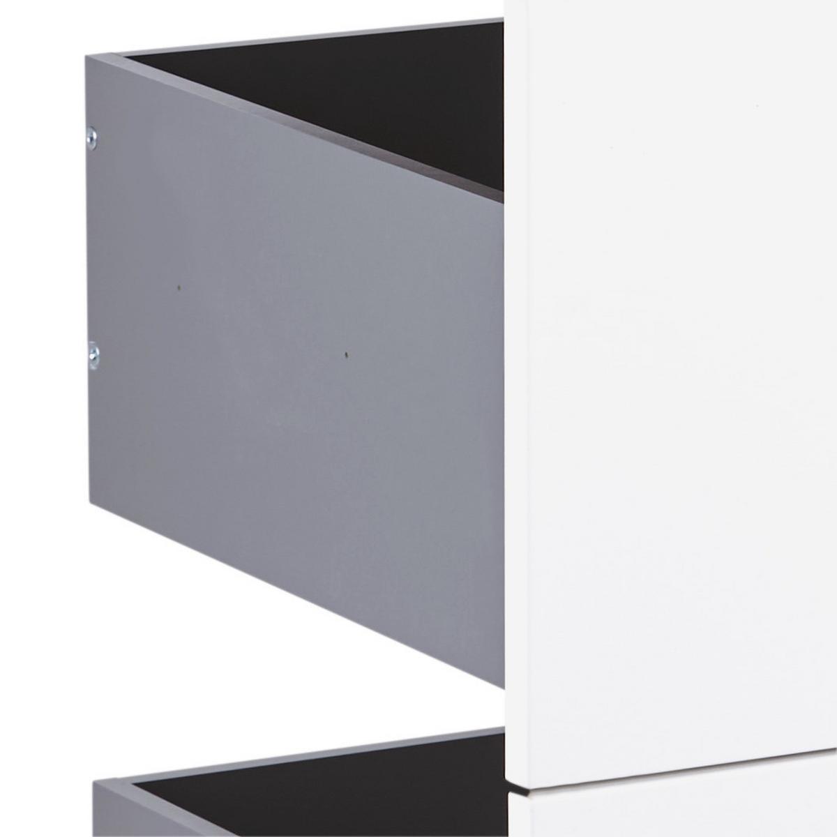 Schubladeneinsatz Unit Weiß B: 91 Cm 4 Fächer - Weiß Hochglanz, MODERN, Holzwerkstoff (91/83/47cm) - Ondega