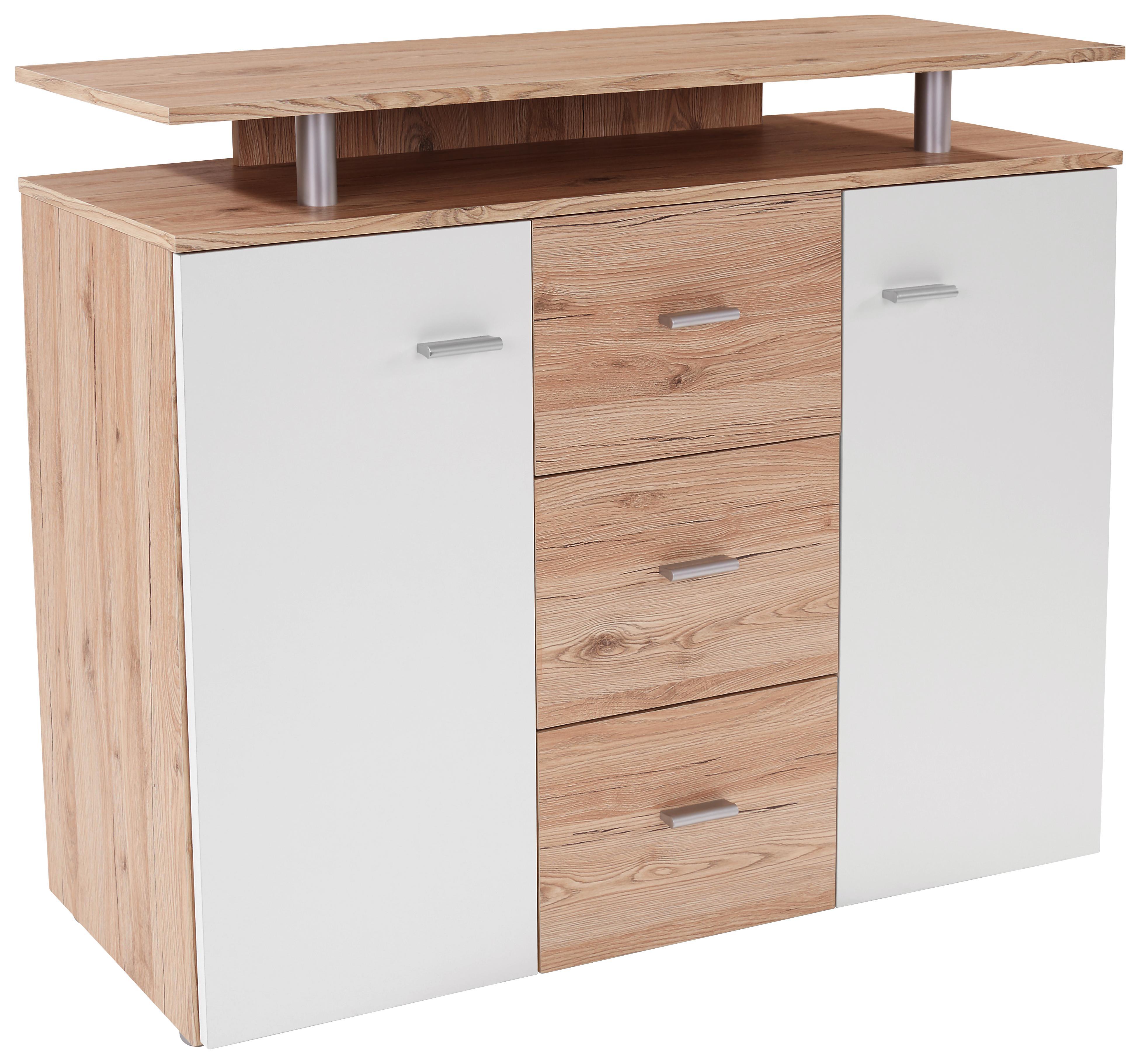 Komód Leon Pl03 - Tölgyfa/Éger, modern, Faalapú anyag (120/92,3/40cm)