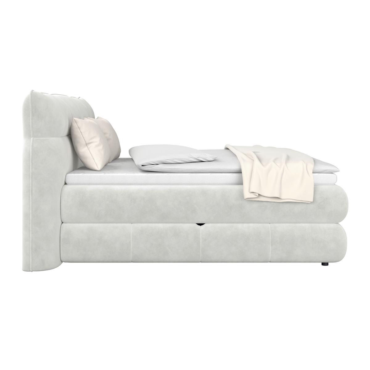 Boxspringbett Carmelo Creme 180x200 cm - Creme/Schwarz, Trend, Textil (180/200cm)