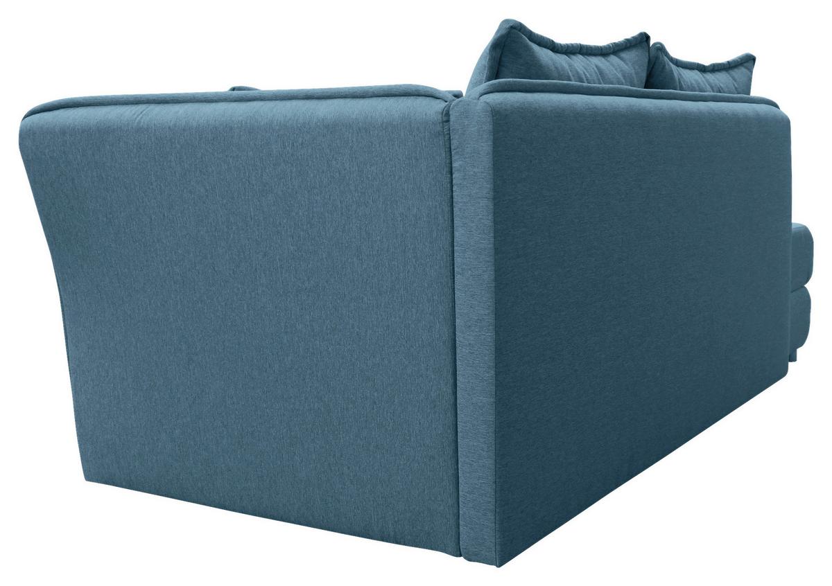 Relaxliege Latte L: 224 cm Petrol mit Bettkasten - Blau/Silberfarben, Design, Textil (224/84-99/107cm) - MID.YOU