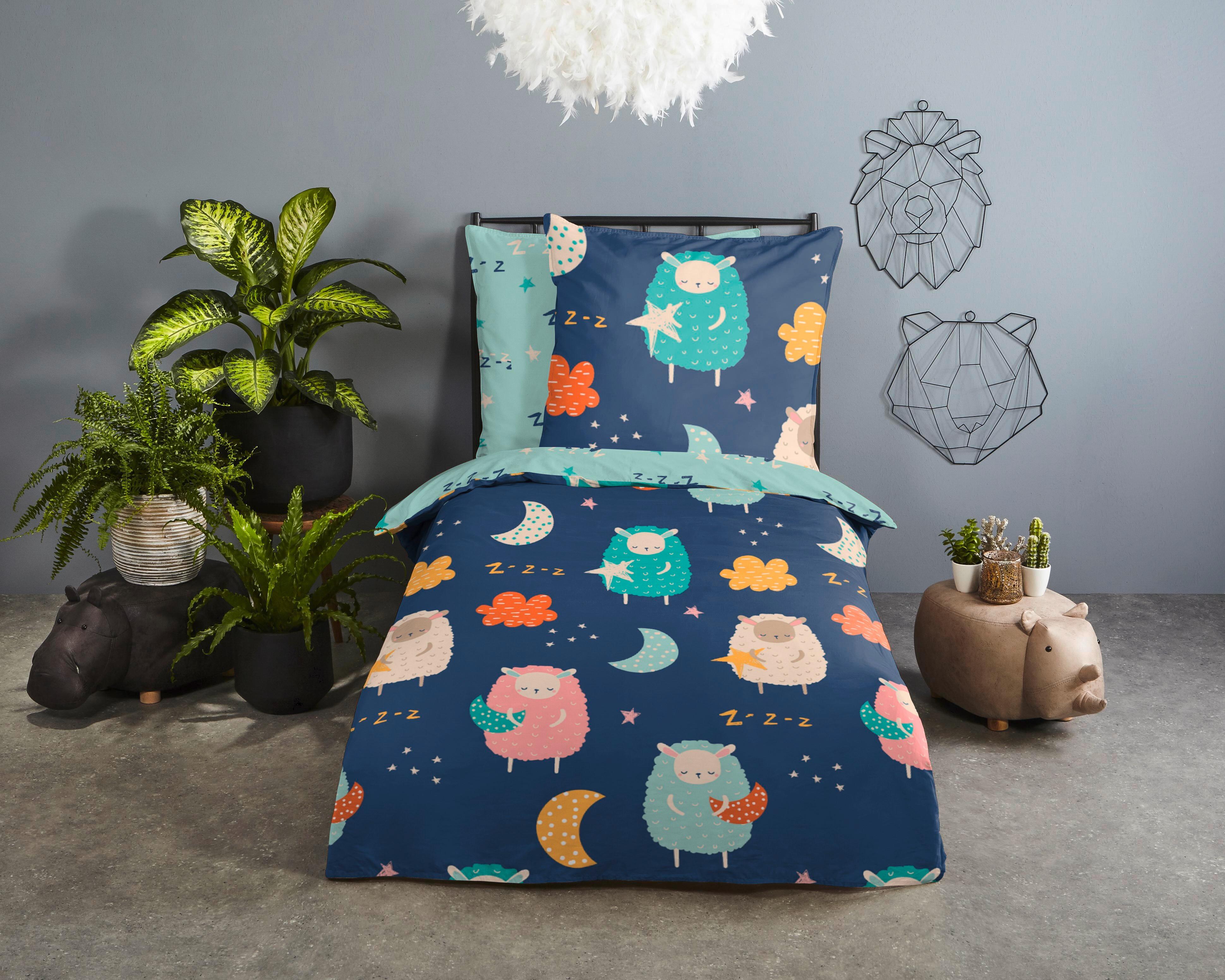 Jugendbettwäsche Sheep Multicolor 135x200 cm - Multicolor, Design, Textil (135/200cm)