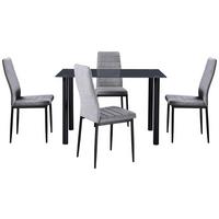 JÍDELNÍ SET WELS 1 *CENOVÝ TRHÁK* - šedá/černá, Konvenční, kov/textil (120/75/80cm) - Based