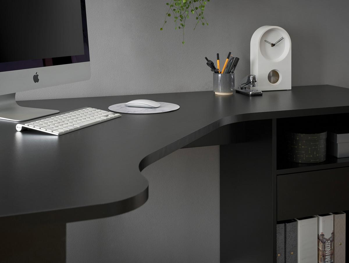 Gaming Tisch Bc 3155 Schwarz B: 110-150 Cm - Schwarz, Design, Holzwerkstoff (110/150/74/50cm) - MID.YOU