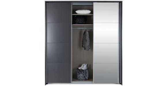 Schwebetürenschrank mit Spiegel B: 203 cm Miami, Grau Metallic - Grau, MODERN, Holzwerkstoff (203/229/62cm) - Luca Bessoni