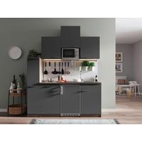 KÜCHENBLOCK OLIVER SINGLEKÜCHE 180 CM - Eichefarben/Grau, Basics, Holzwerkstoff (180cm) - Respekta