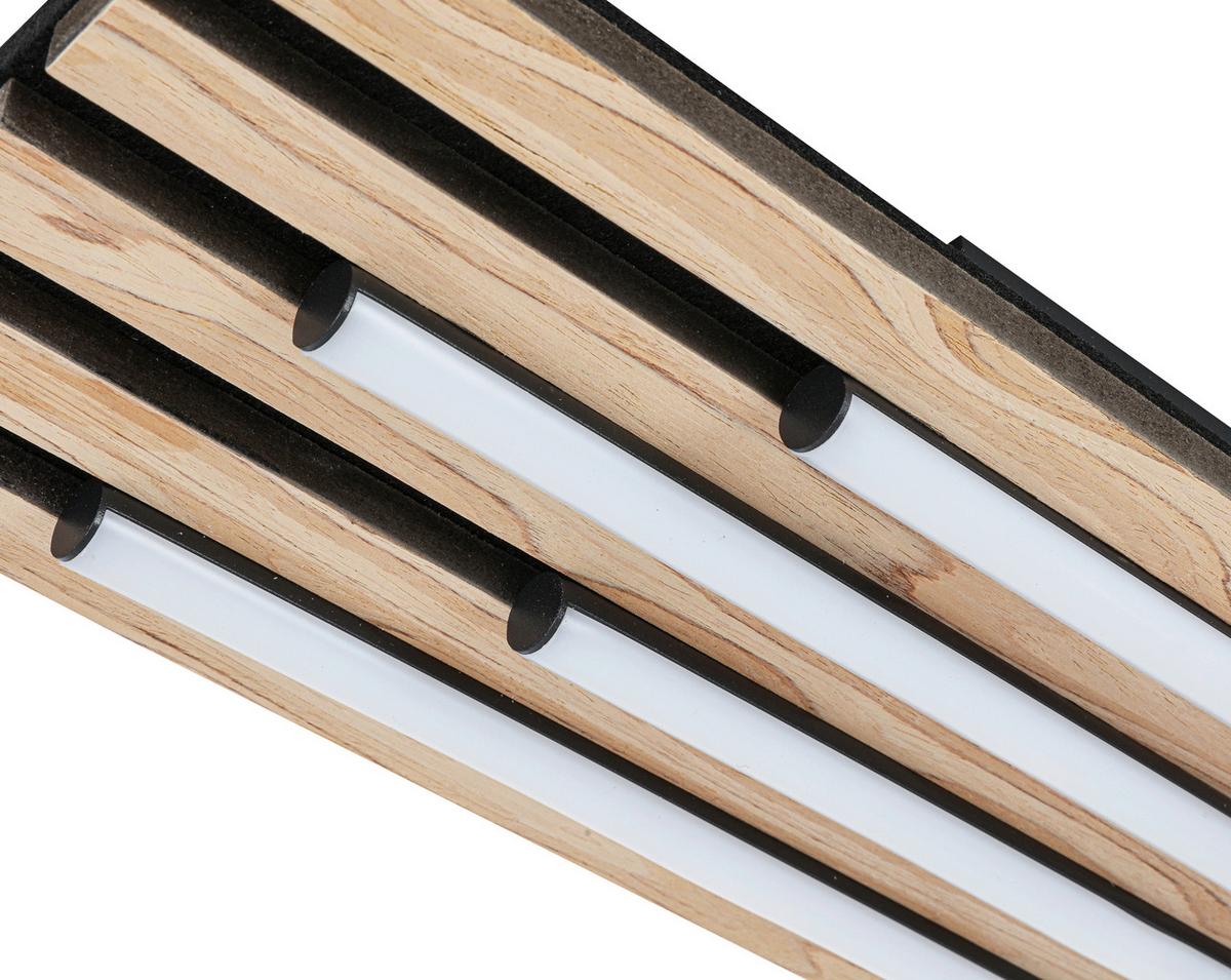 Led-deckenleuchte Paleo - Eichefarben/Schwarz, MODERN, Holzwerkstoff/Kunststoff (62/18,5/7,5cm) - Luca Bessoni