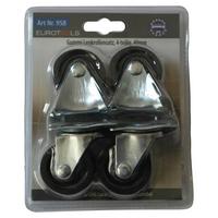 Lenkrollen Möbel Kunststoff Schwarz 4stk. Ø 4 Cm Universal - Silberfarben/Schwarz, Basics, Kunststoff (4cm)