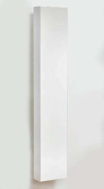 Badezimmerregal drehbar Mit Spiegel Metall 29x158 cm Turn - Silberfarben/Weiß, Basics, Glas/Metall (29/158/18cm)