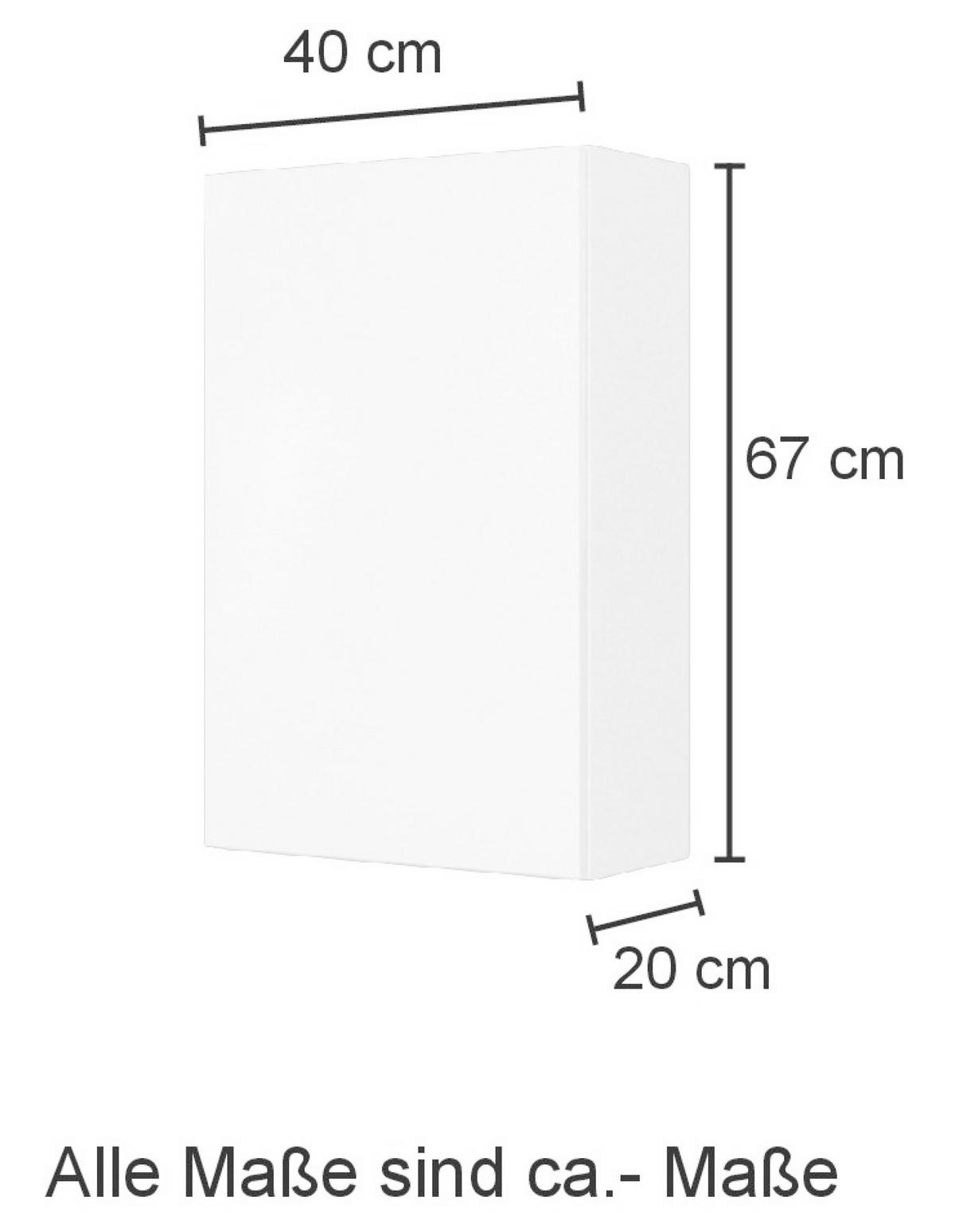 Hängeschrank Pienza B: 40 cm Eiche Wotan Dekor, Drehtür - Eiche Wotan, MODERN, Holzwerkstoff (40/67/20cm) - Held