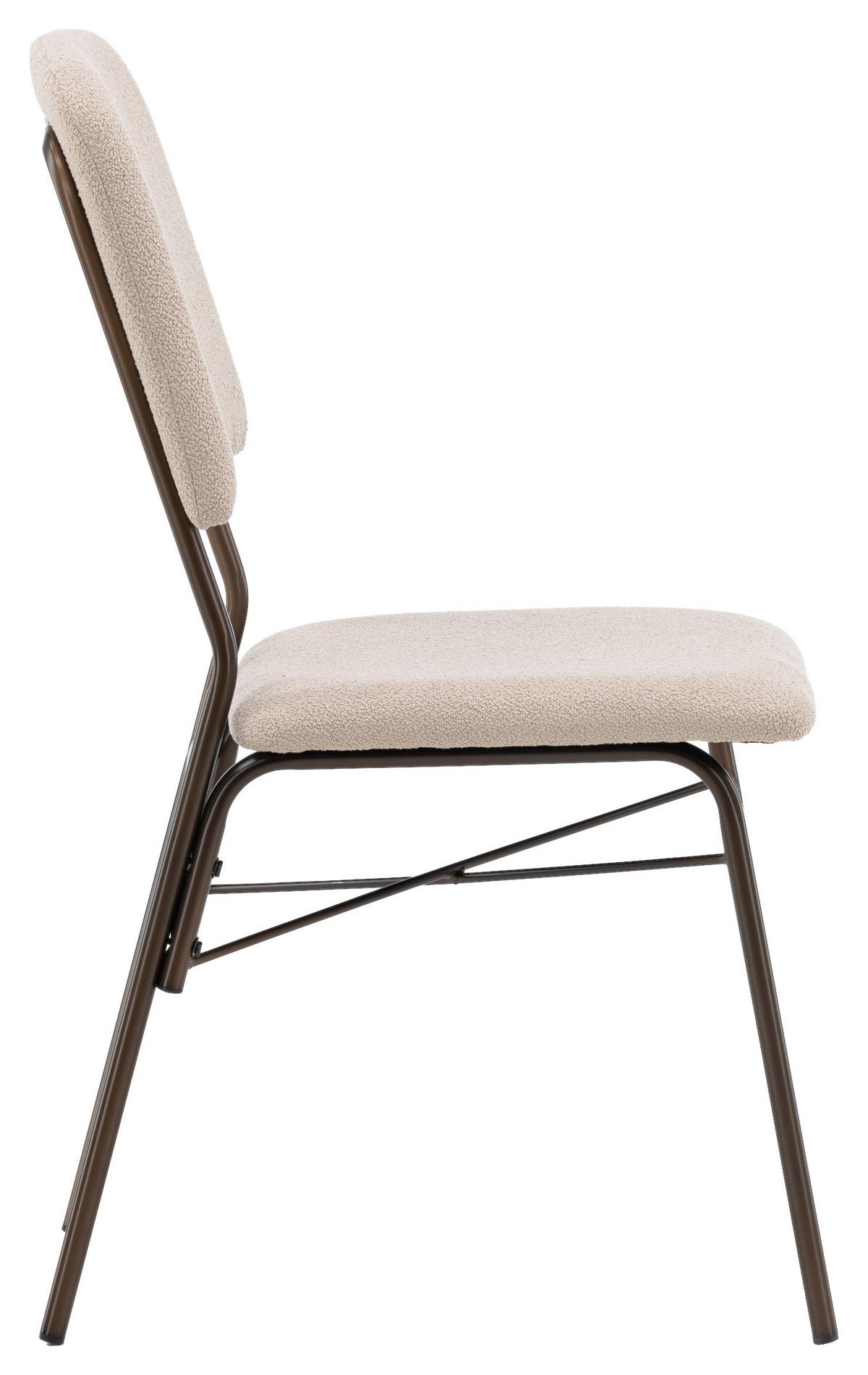 Stuhl-set Rosie Beige B: 48,5 Cm - Beige/Braun, Design, Kunststoff/Textil (48.5/94/56cm) - Livetastic