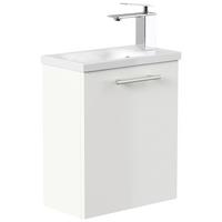 Gästebad Pieni Weiß Hg B: 40 cm - Weiß Hochglanz, MODERN, Holzwerkstoff/Stein (40cm) - MID.YOU