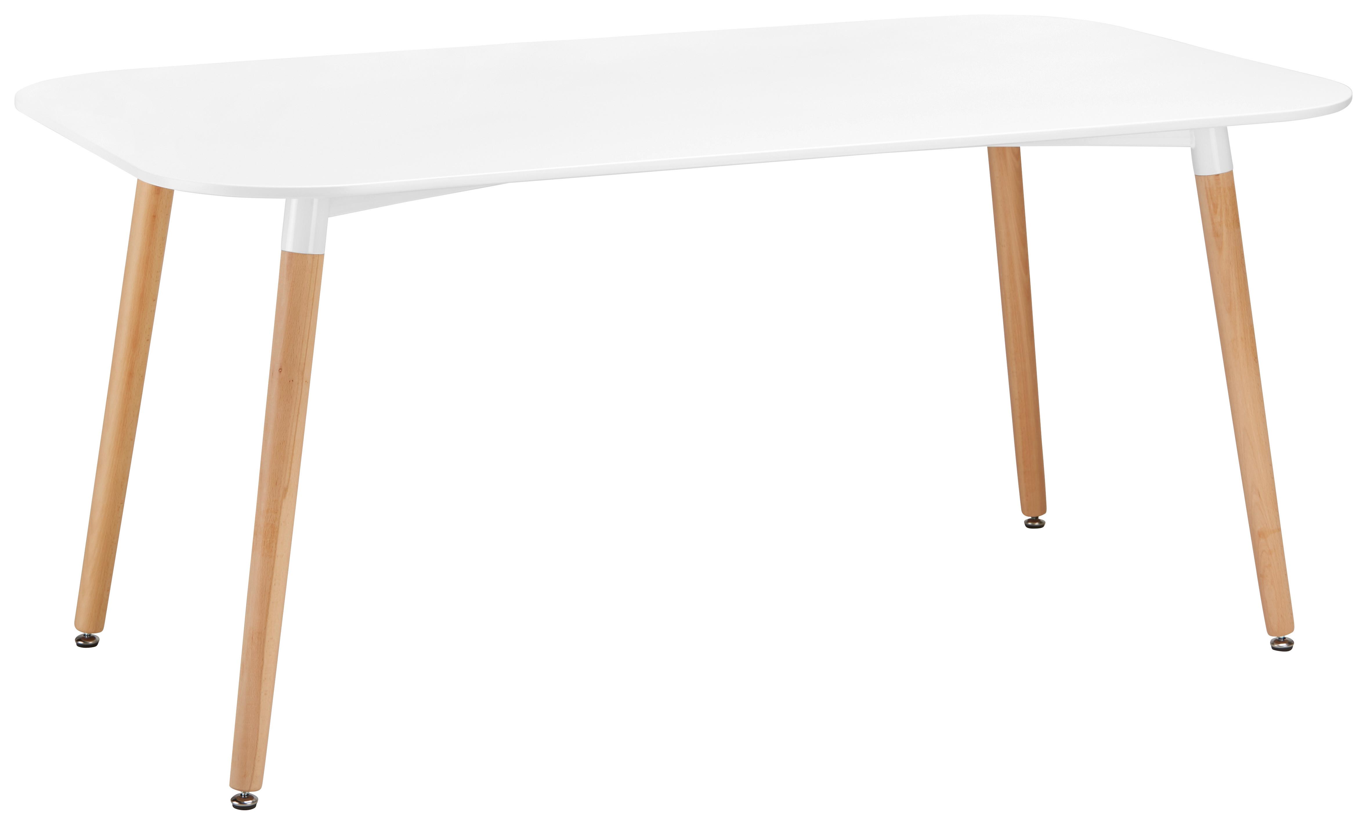 Jedálenský stôl Anuk 160x90 cm - farba buka/biela, Modern, drevo/kompozitné drevo (160/90/75cm) - Modern Living