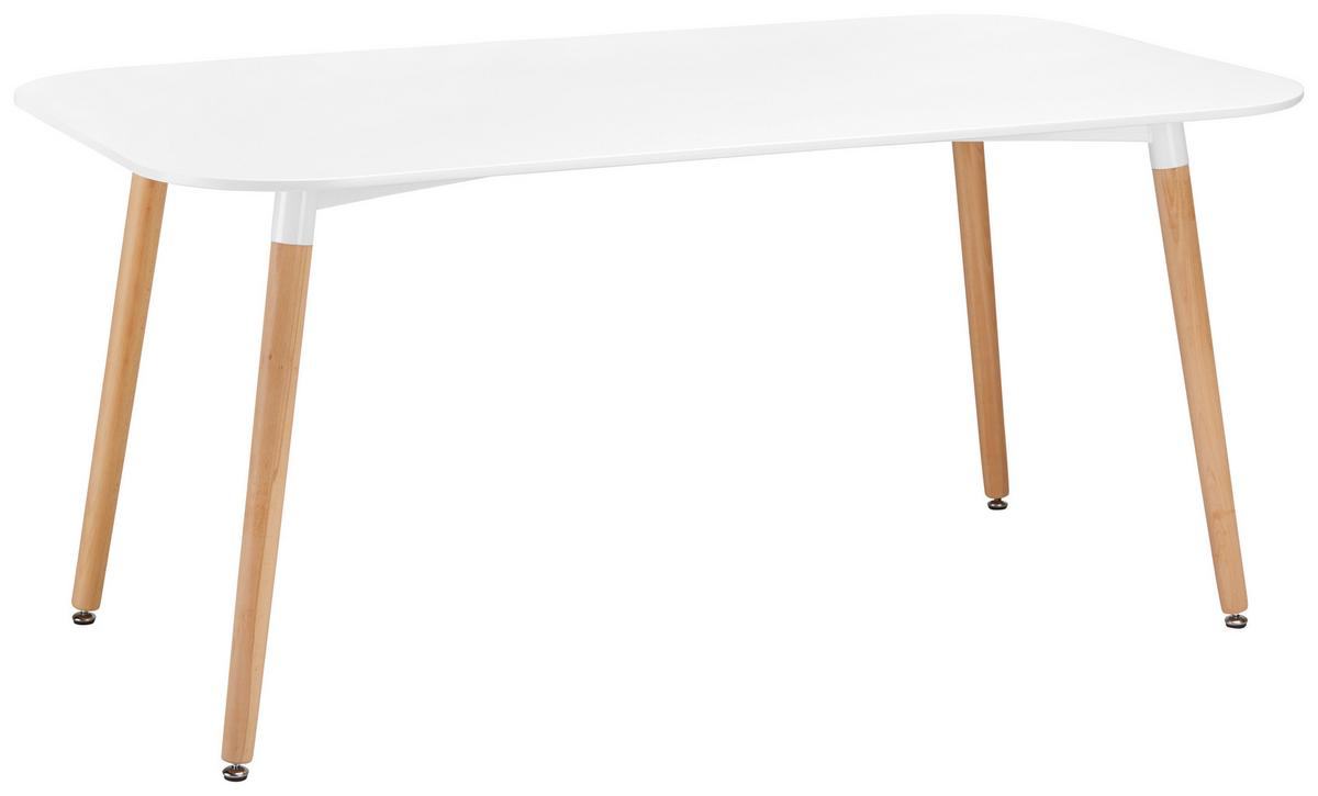 Jídelní stůl Anouk 160x90 cm - bílá/barvy buku, Moderní, dřevo/kompozitní dřevo (160/90/75cm) - Modern Living
