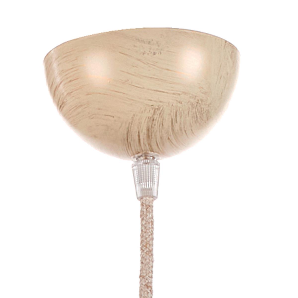 Hängeleuchte Weiß Akaziefarben D: 40 cm - Weiß/Akaziefarben, KONVENTIONELL, Holz/Metall (40/110cm)