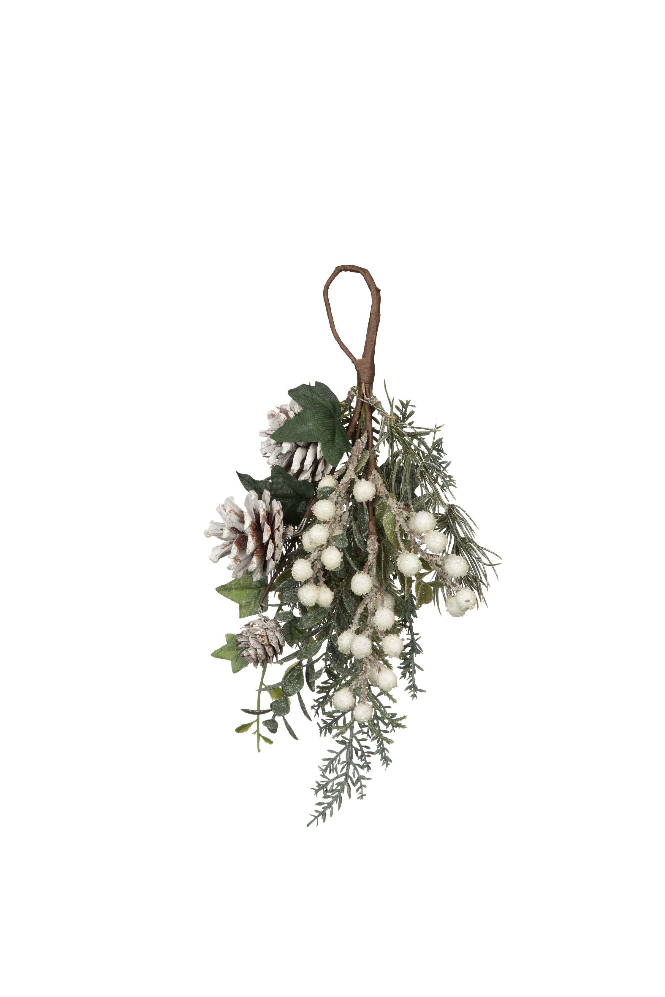 Türkranz Romulus - Weiß/Grün, KONVENTIONELL, Naturmaterialien/Kunststoff (33/20/8cm) - Ondega
