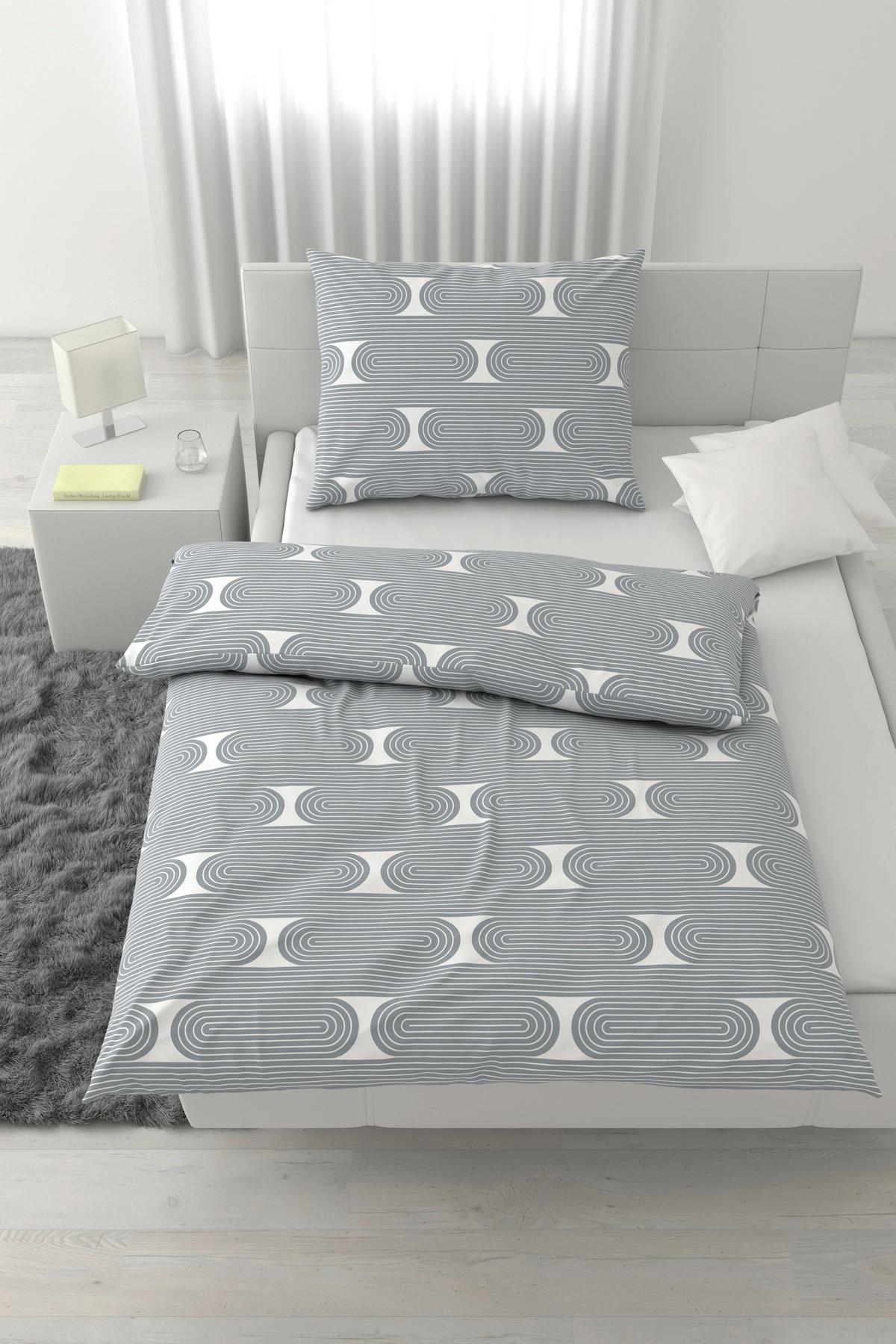POVLEČENÍ RETRO - bílá/modrá, Moderní, textil (140/200cm) - Mömax