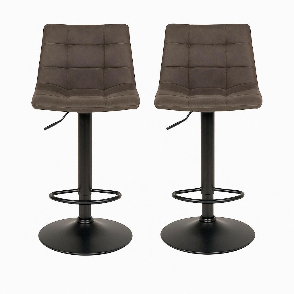 BARHOCKER-SET Middelfart Dunkelgrau B: 43 cm - Dunkelgrau/Schwarz, MODERN, Textil/Metall (43/88-108/45cm) - MID.YOU