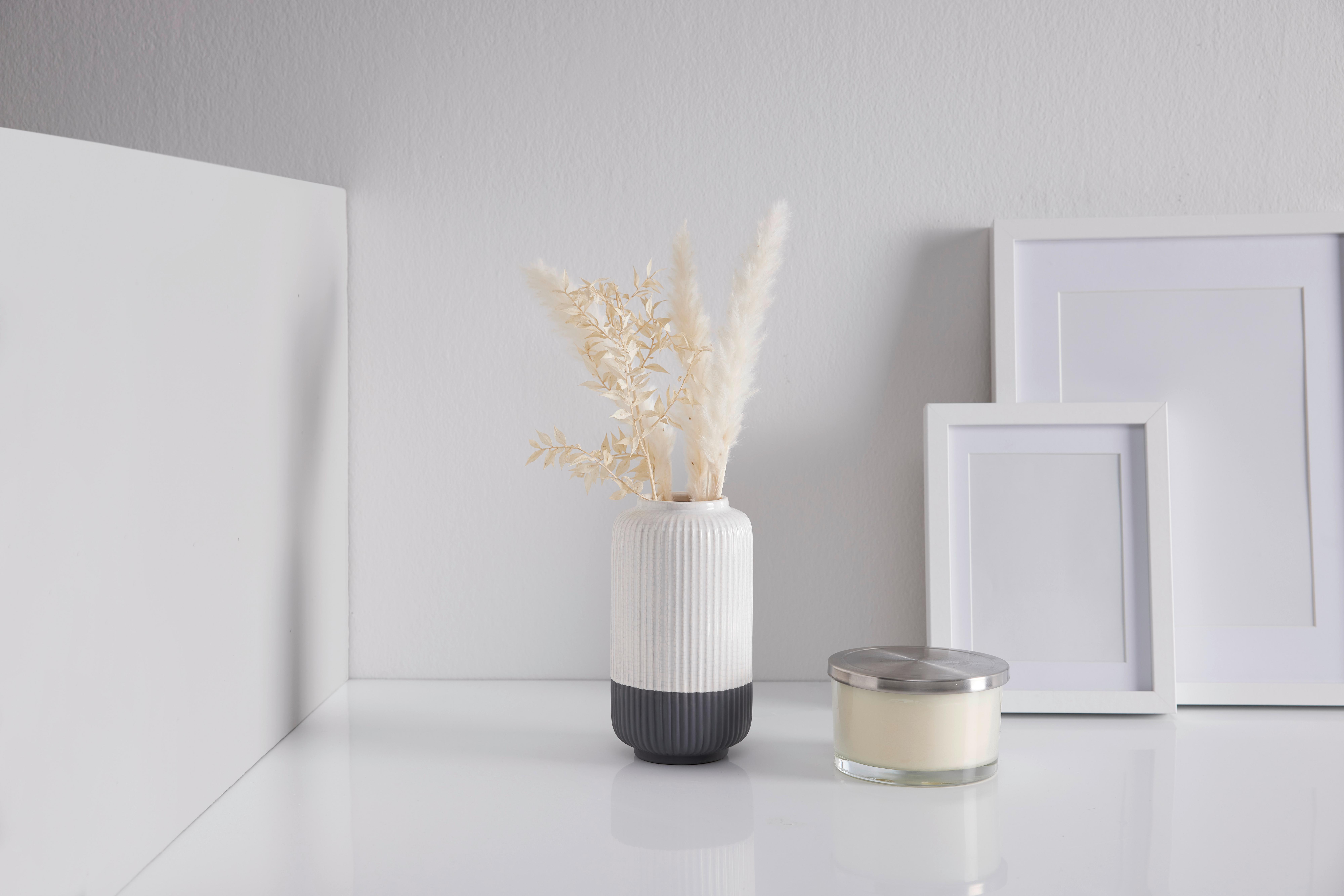 Kameninová Váza Rezzo P: 10,8 Cm - šedá/bílá, Moderní, keramika (10,8/20cm) - Bessagi Home