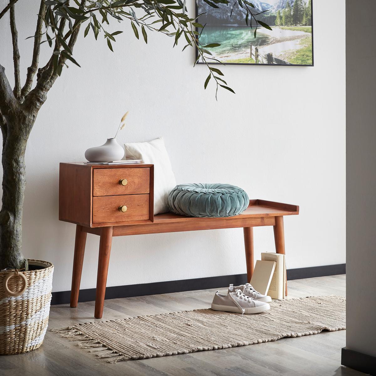 Előszobapad Settanta - akácia színű, Natur, fa (110/65/35cm) - Livetastic