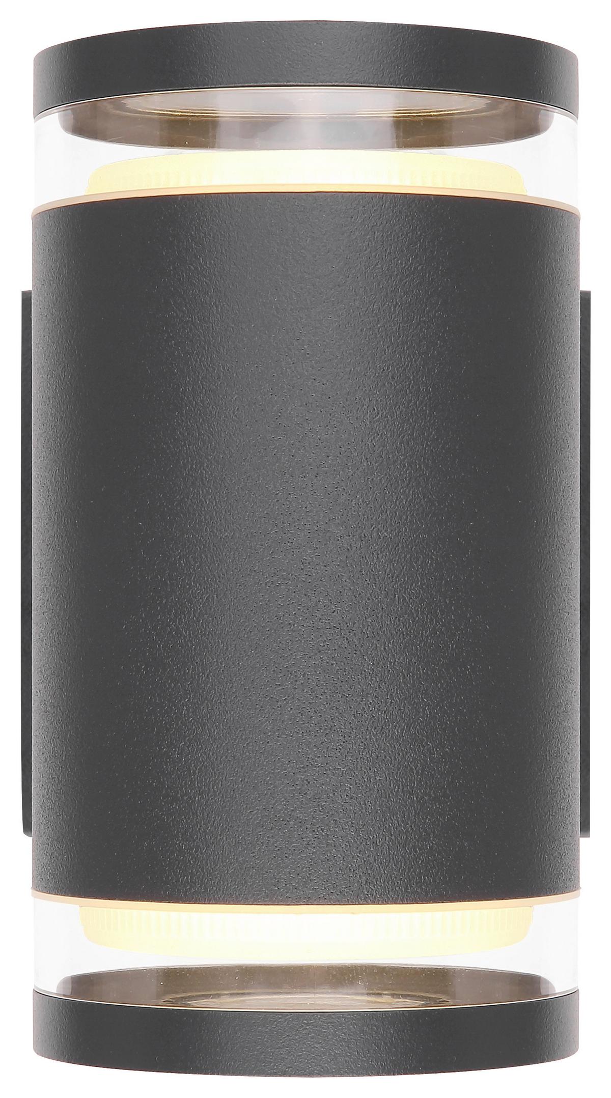 Led Außenleuchte Alcala 11 Watt Aluminium Wandmontage - Klar/Anthrazit, Basics, Glas/Metall (10/16,5cm) - Globo