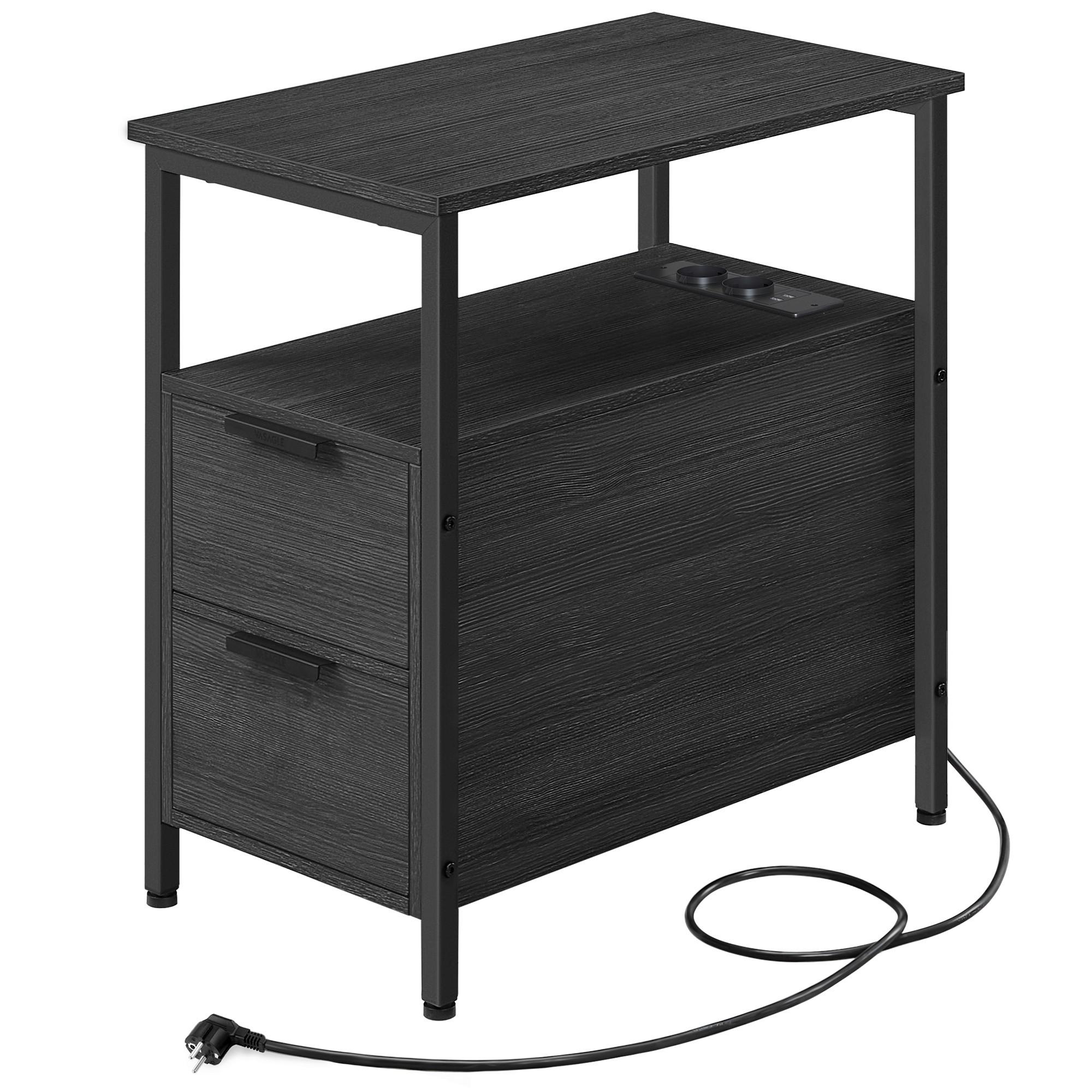 Beistelltisch Schwarz B: 60 cm - Schwarz, Trend, Holzwerkstoff (60/61/35cm) - MID.YOU