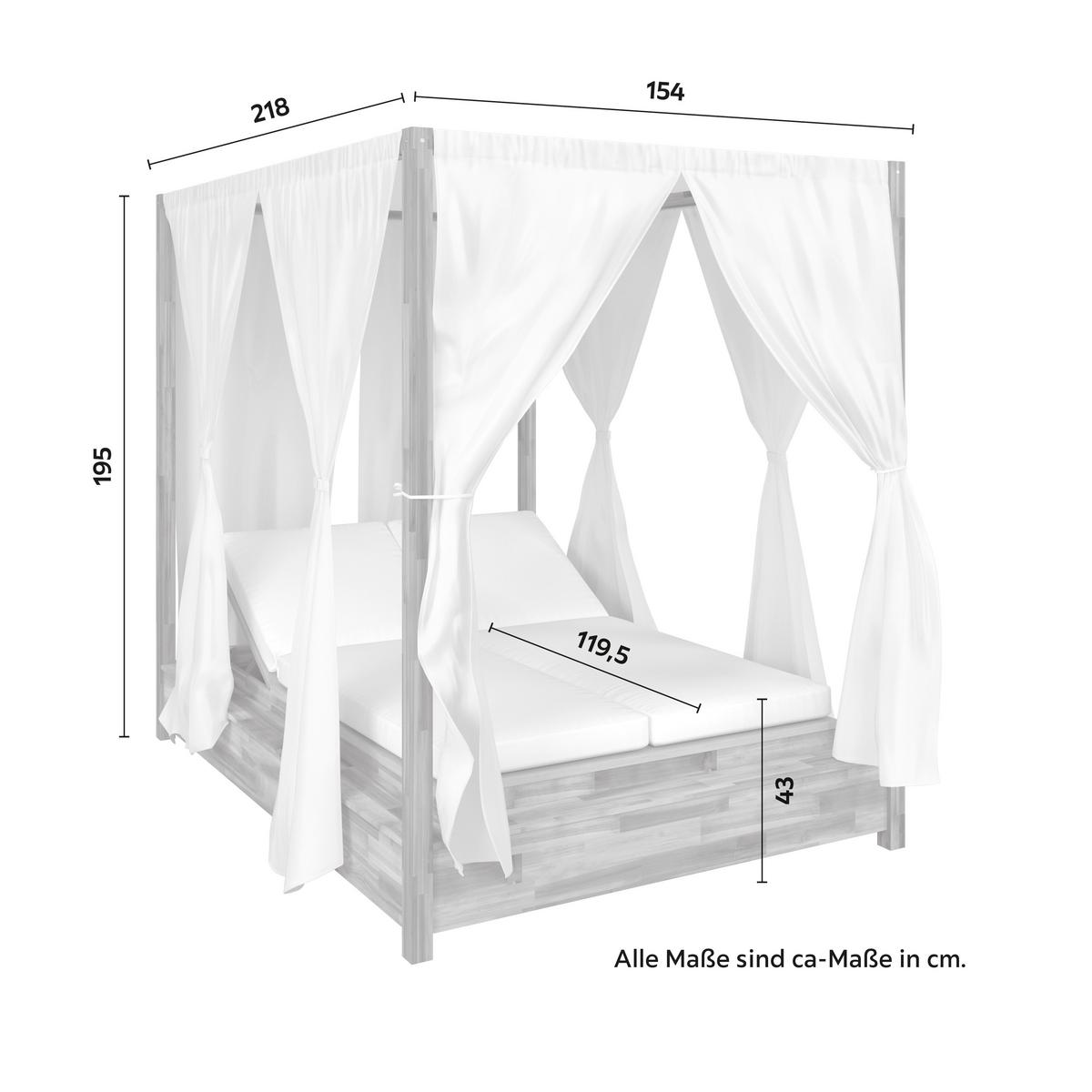 ZÁHRADNÁ POHOVKA MARTA - svetlosivá, Modern, drevo/textil (154/195/218cm) - Bessagi Garden