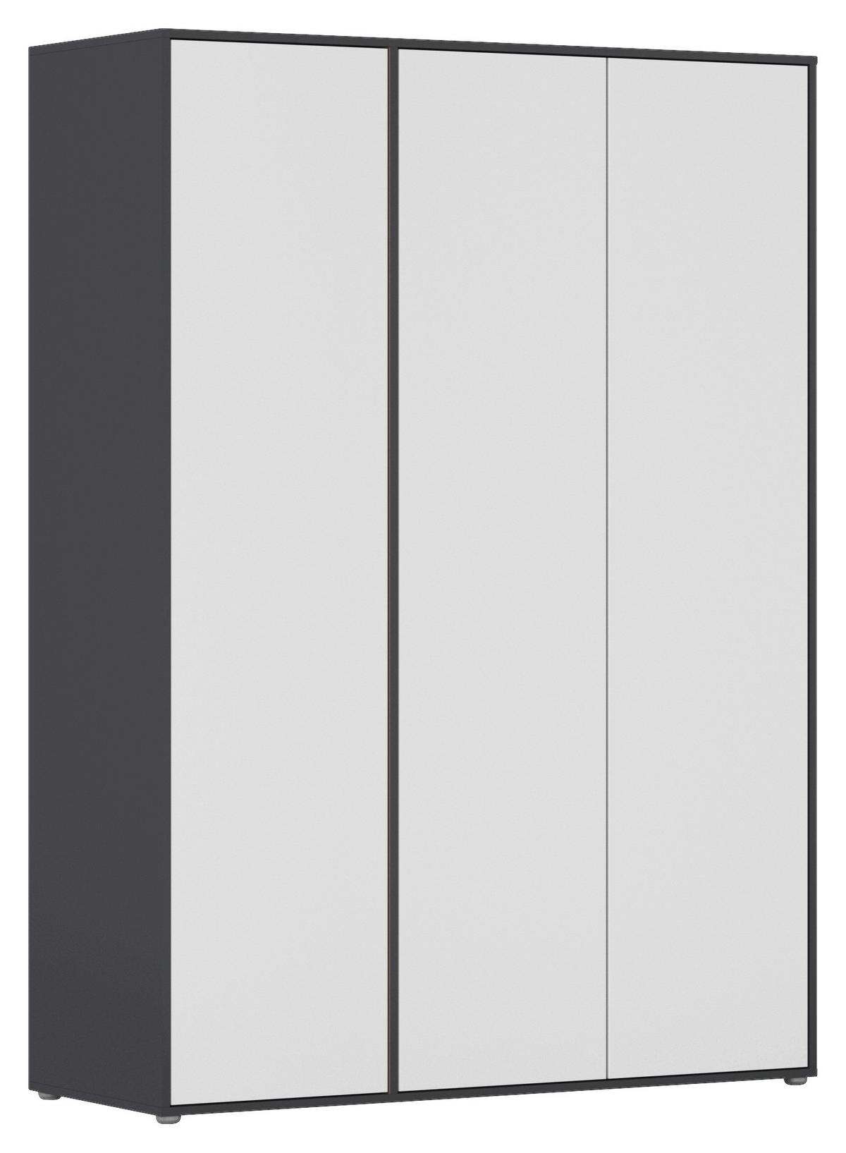 Drehtürenschrank Nabila Grau Weiß B: 140 cm - Weiß/Grau, MODERN, Holzwerkstoff (140/194/53cm) - Rauch Möbel