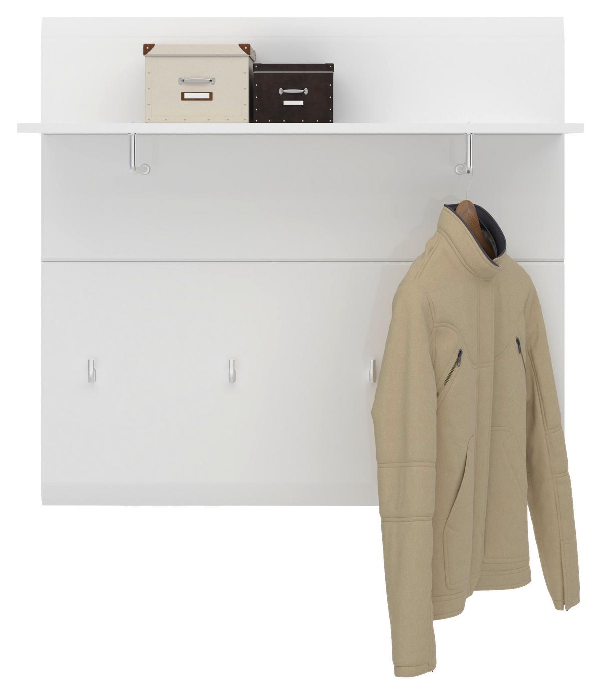 Garderobenpaneel Merano Weiß B: 96 Cm - MODERN, Holzwerkstoff (96/90/25cm)