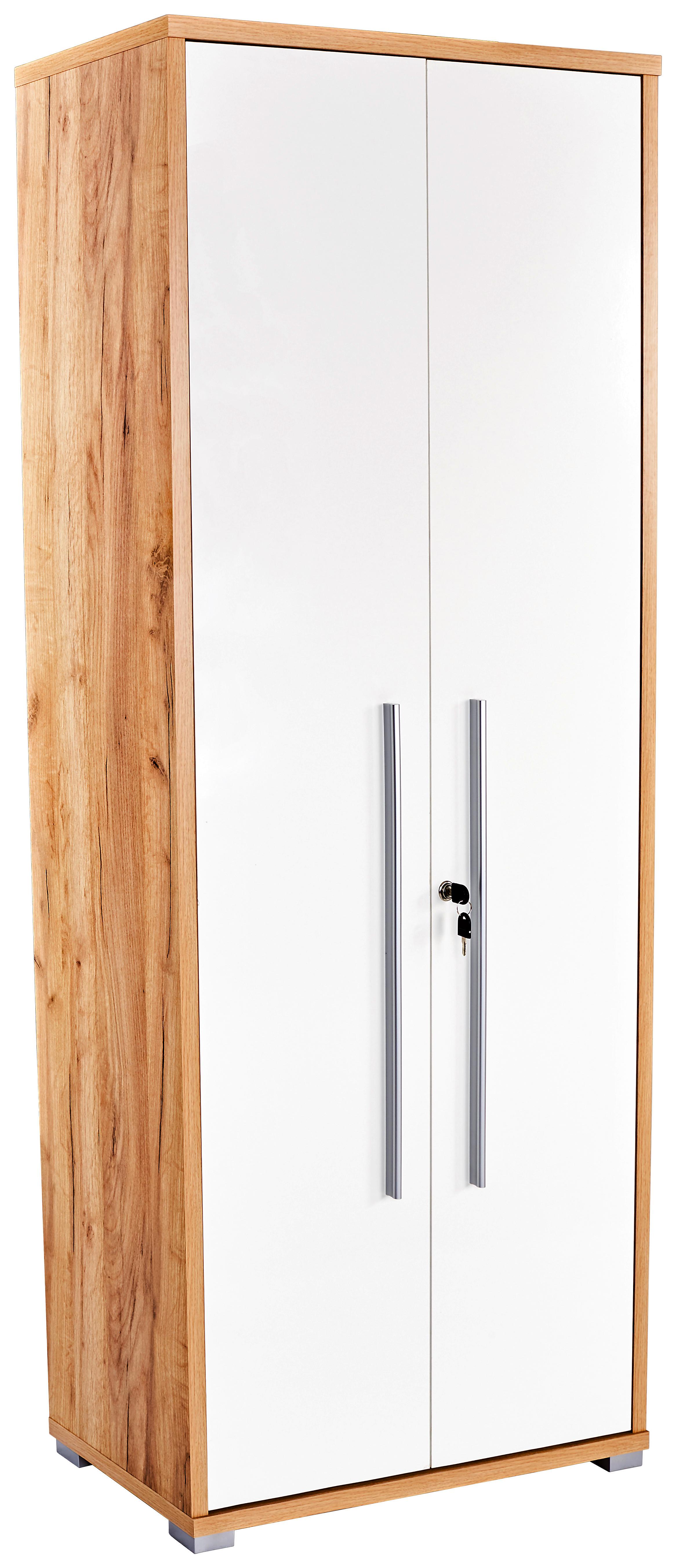 Skříňka na dokumenty PROFI - bílá/barvy dubu, Moderní, kompozitní dřevo (75/185/35cm) - Ondega