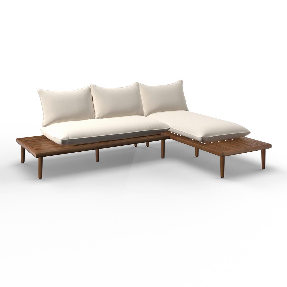 TERASOVÁ SEDACIA SÚPRAVA DONA - krémová/farba tíku, Modern, drevo/textil (213/68/71cm) - Bessagi Garden