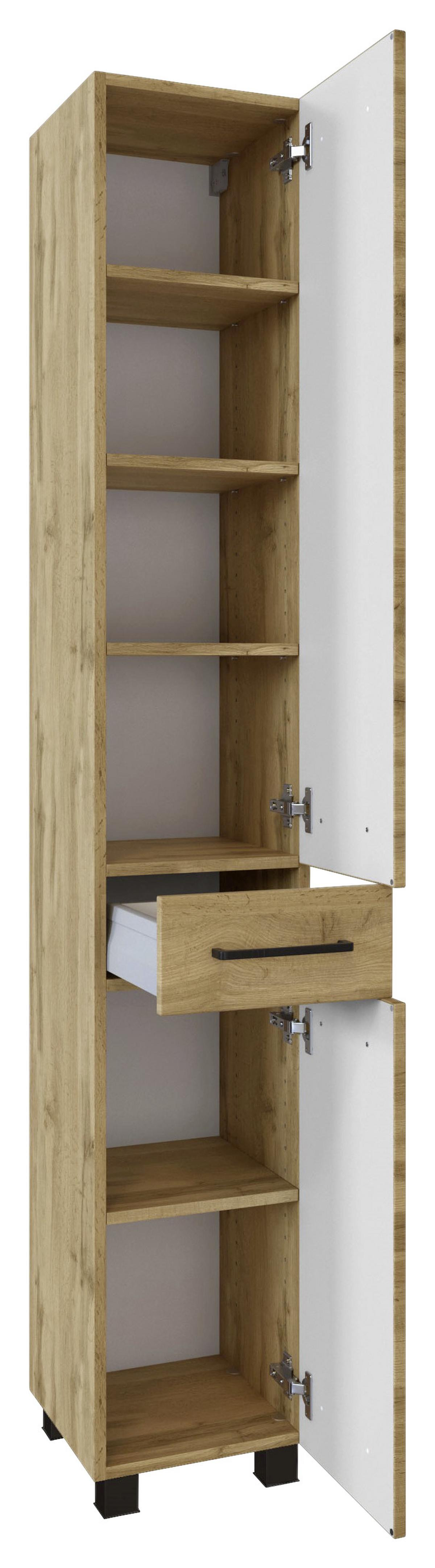 Badmöbel-Set Manchester B: 90 cm Eiche Wotan Dekor - Eichefarben, MODERN, Holzwerkstoff (90cm) - Held
