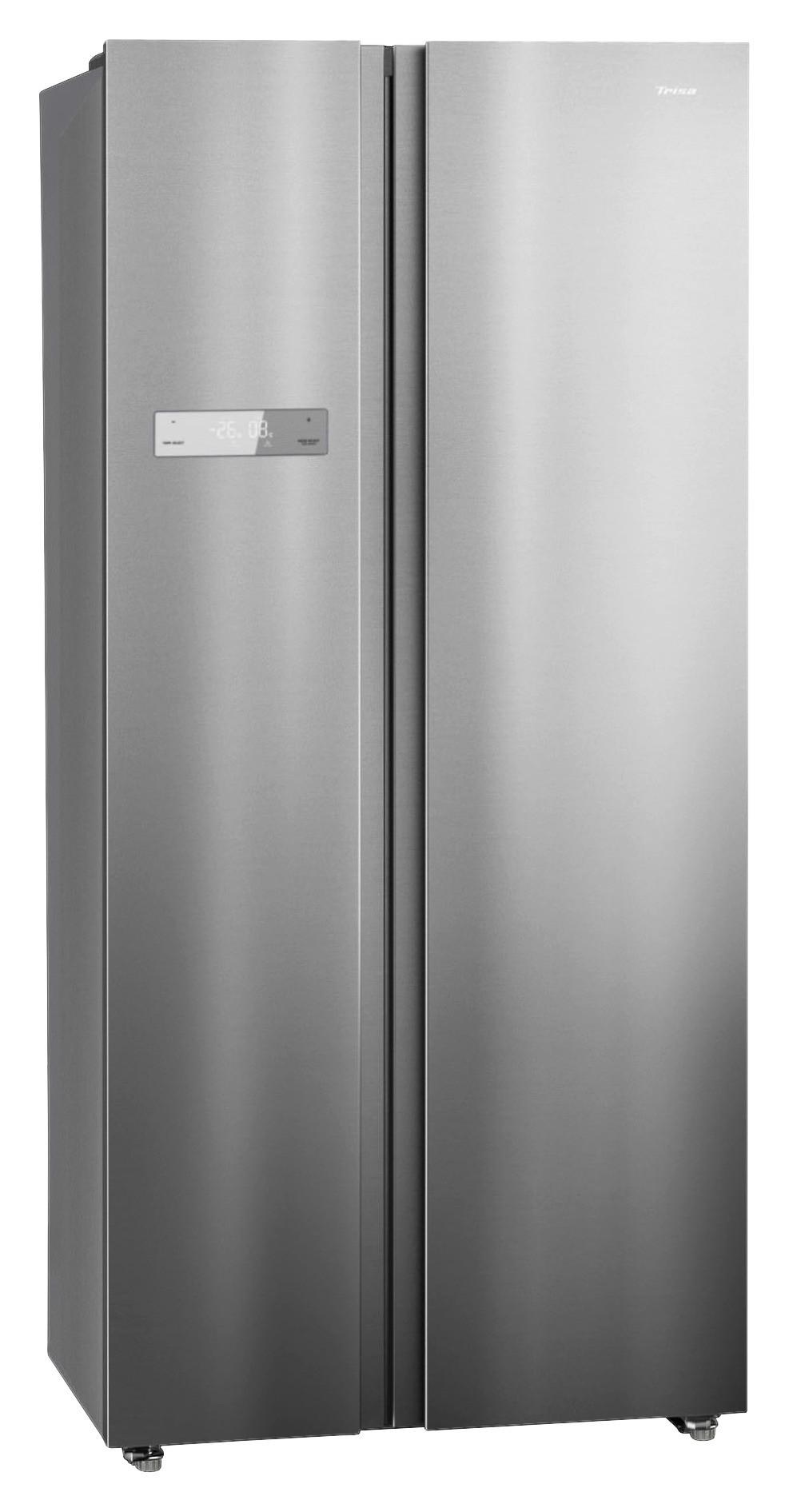 Großzügiger Side-by-Side-Kühlschrank aus Edelstahl