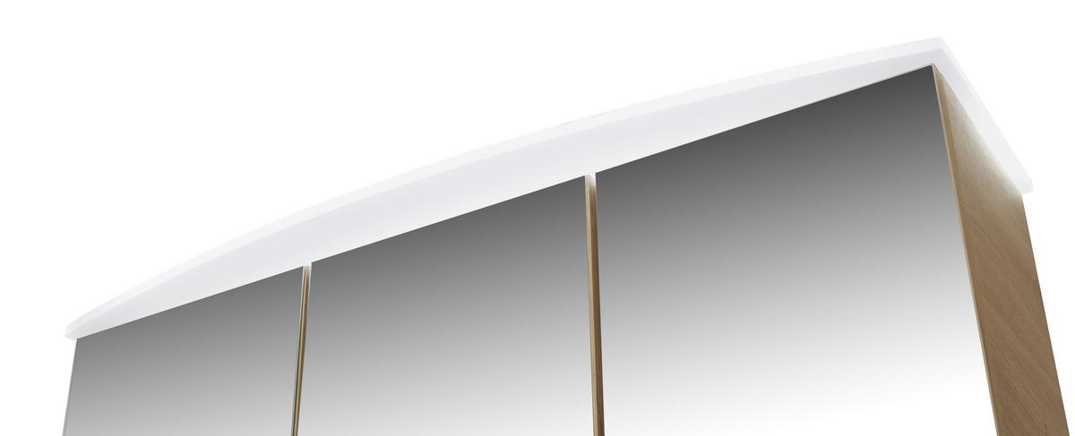 Spiegelschrank Avensis Mit Led 3-Türig BxHxT: 75x73x20,5 cm - Klar/Eichefarben, MODERN, Glas/Holzwerkstoff (75/73/20,5cm) - Luca Bessoni